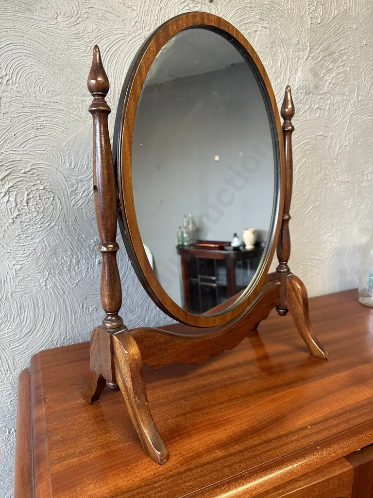 Mahogany Cheval Mirror H56cm. Image 1++